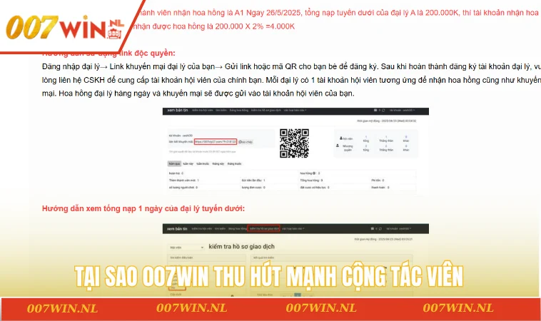 Tại sao 007WIN thu hút mạnh cộng tác viên
