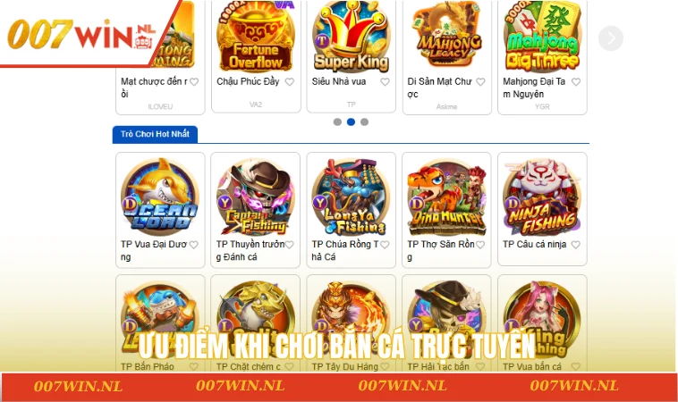 Bắn cá 007WIN 2 Ưu điểm khi chơi bắn cá trực tuyến
